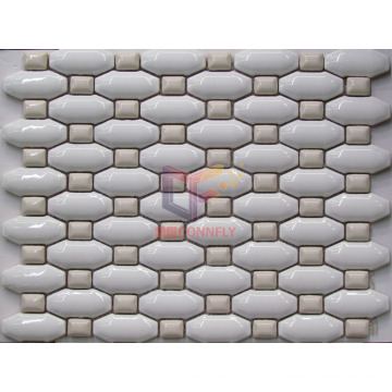 Glazed Ceram Mix White Color Ceramic Mosaic Tile (CST193)